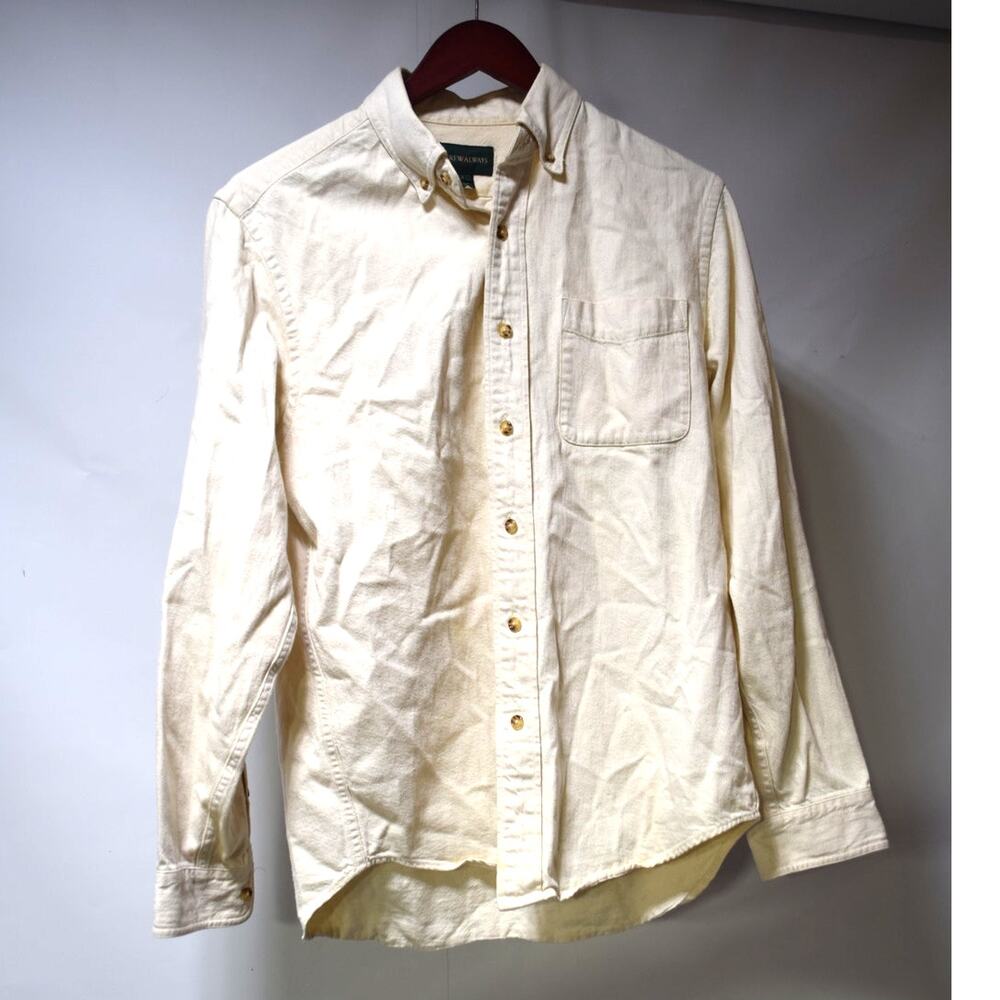 J.Crew Always Men’s Small Cream 100% Cotton Button Down Oxford Shirt